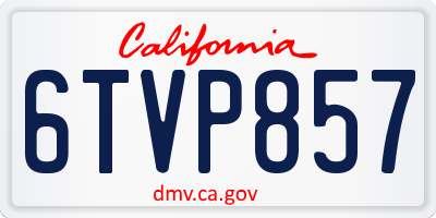 CA license plate 6TVP857