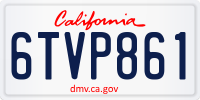 CA license plate 6TVP861