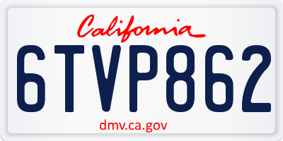 CA license plate 6TVP862