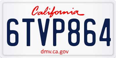 CA license plate 6TVP864