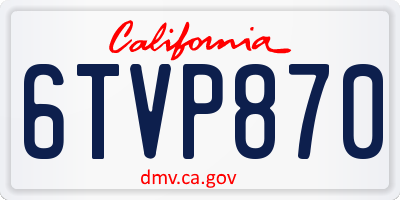 CA license plate 6TVP870
