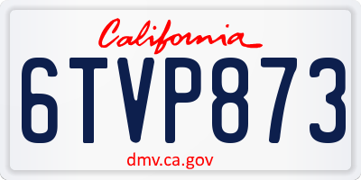 CA license plate 6TVP873