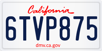 CA license plate 6TVP875