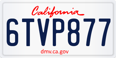 CA license plate 6TVP877