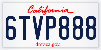 CA license plate 6TVP888