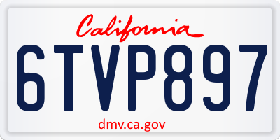 CA license plate 6TVP897