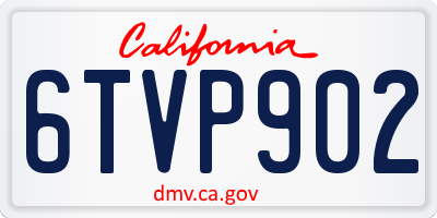 CA license plate 6TVP902
