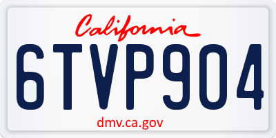 CA license plate 6TVP904