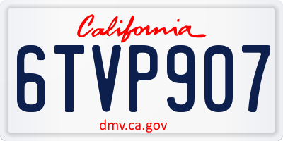CA license plate 6TVP907