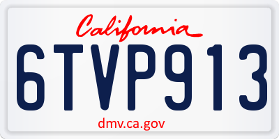 CA license plate 6TVP913