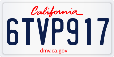 CA license plate 6TVP917