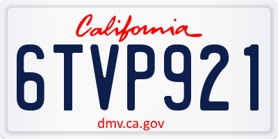 CA license plate 6TVP921