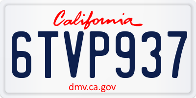 CA license plate 6TVP937