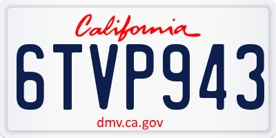 CA license plate 6TVP943