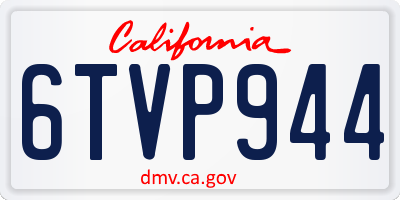 CA license plate 6TVP944