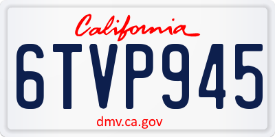 CA license plate 6TVP945