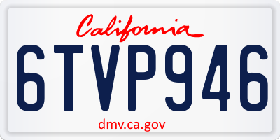 CA license plate 6TVP946