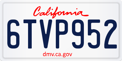 CA license plate 6TVP952