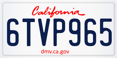 CA license plate 6TVP965