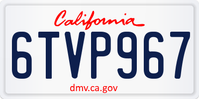 CA license plate 6TVP967