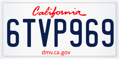 CA license plate 6TVP969