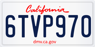 CA license plate 6TVP970