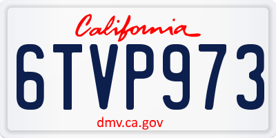 CA license plate 6TVP973