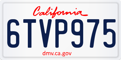 CA license plate 6TVP975