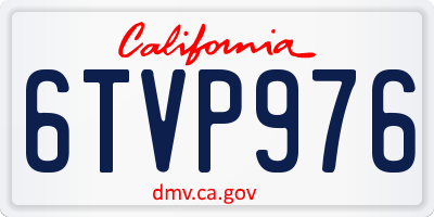 CA license plate 6TVP976