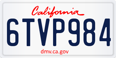 CA license plate 6TVP984