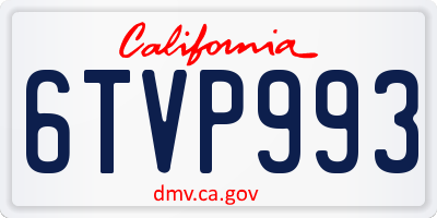 CA license plate 6TVP993