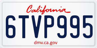 CA license plate 6TVP995