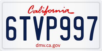 CA license plate 6TVP997