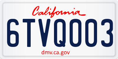 CA license plate 6TVQ003