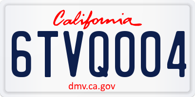 CA license plate 6TVQ004