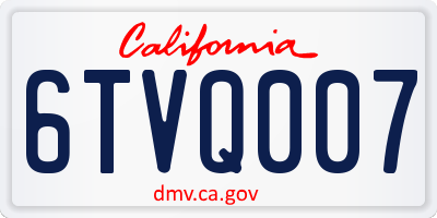 CA license plate 6TVQ007