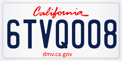 CA license plate 6TVQ008