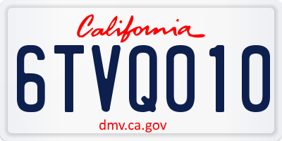 CA license plate 6TVQ010