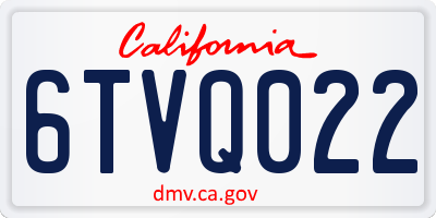 CA license plate 6TVQ022
