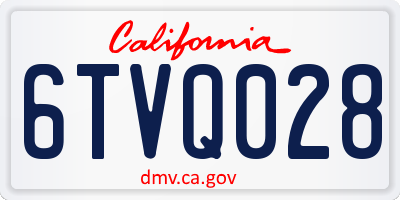 CA license plate 6TVQ028