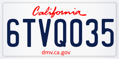 CA license plate 6TVQ035