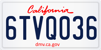 CA license plate 6TVQ036