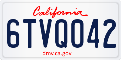 CA license plate 6TVQ042