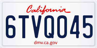 CA license plate 6TVQ045