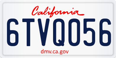 CA license plate 6TVQ056