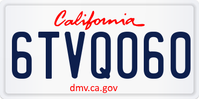 CA license plate 6TVQ060