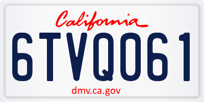 CA license plate 6TVQ061