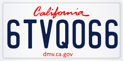 CA license plate 6TVQ066