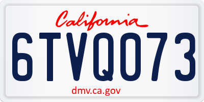 CA license plate 6TVQ073