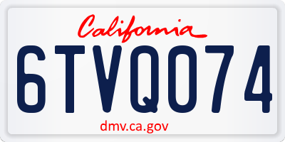 CA license plate 6TVQ074